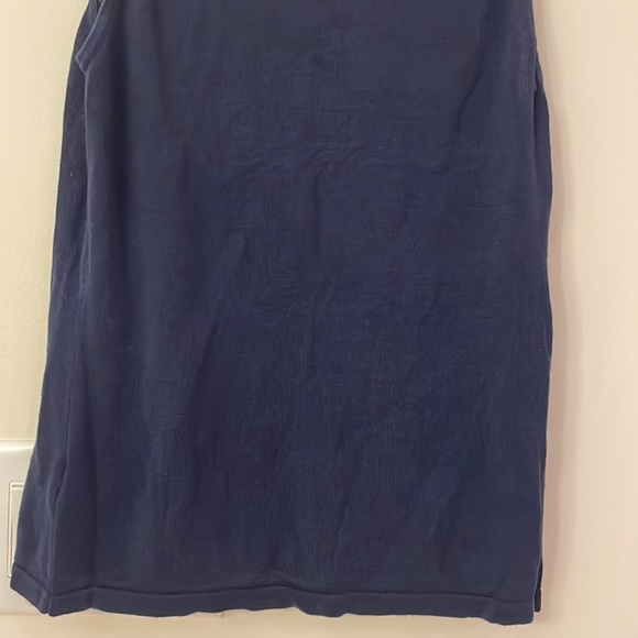 100% Silk Lauren Ralph Lauren Ruffle Sleeveless Tank Top PM EUC Navy Blue CUTE - Picture 10 of 15